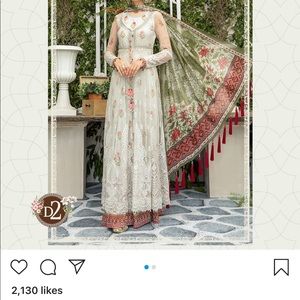 Maria b original fully embroidered net long maxi..